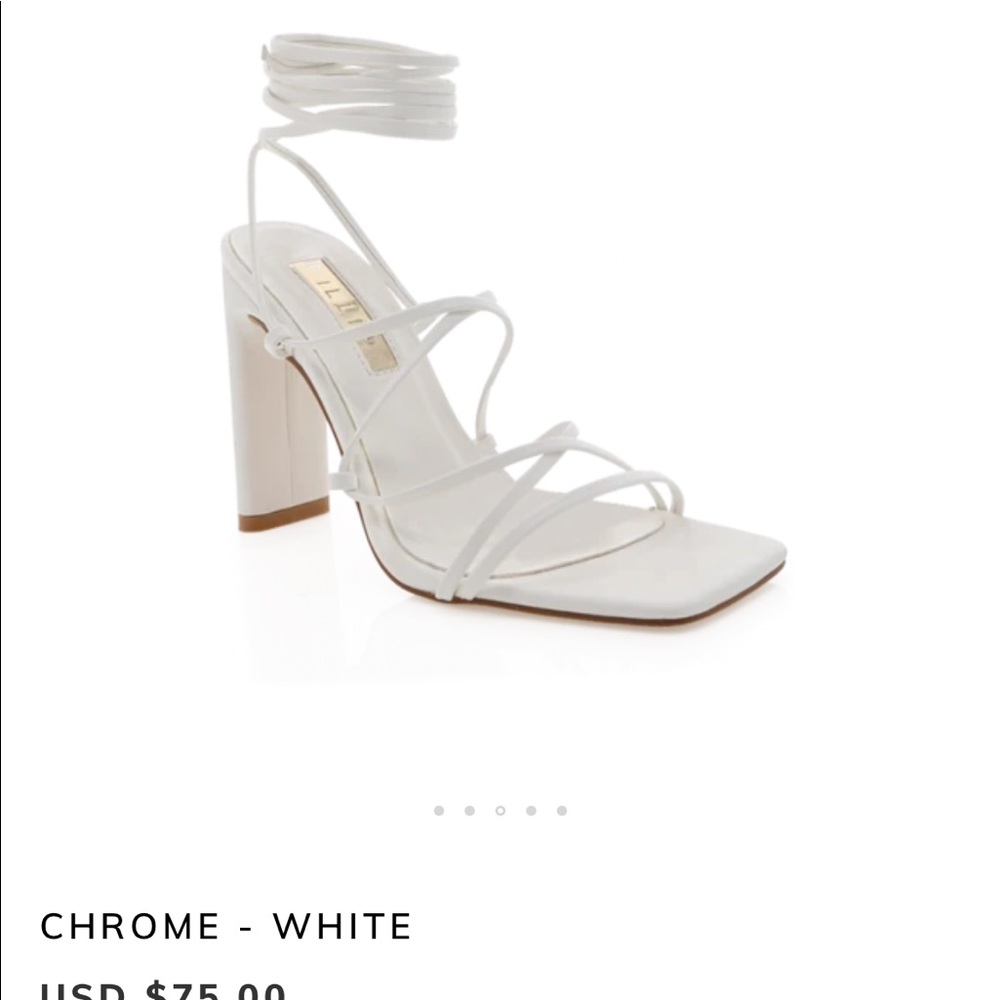 Billini White wrap up heels